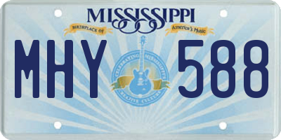 MS license plate MHY588