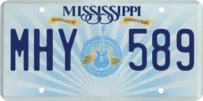 MS license plate MHY589