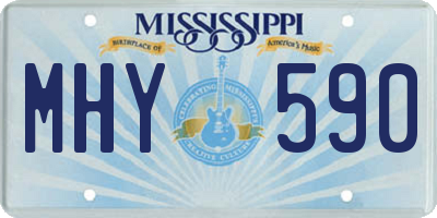 MS license plate MHY590