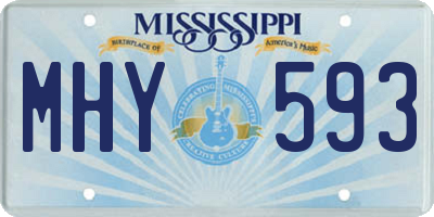 MS license plate MHY593