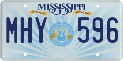 MS license plate MHY596