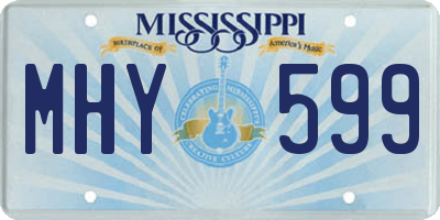 MS license plate MHY599
