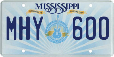 MS license plate MHY600