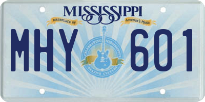 MS license plate MHY601