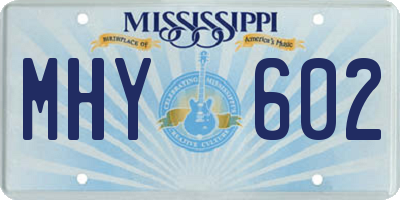MS license plate MHY602