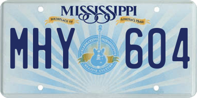 MS license plate MHY604