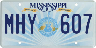 MS license plate MHY607