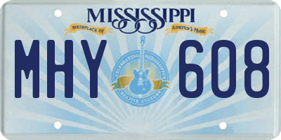 MS license plate MHY608
