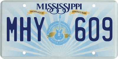 MS license plate MHY609