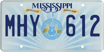 MS license plate MHY612