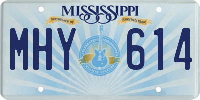 MS license plate MHY614