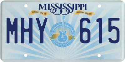 MS license plate MHY615