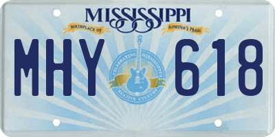 MS license plate MHY618