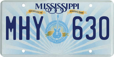 MS license plate MHY630