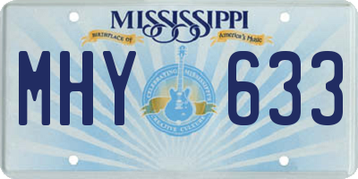 MS license plate MHY633