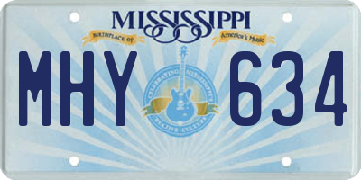 MS license plate MHY634