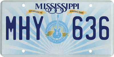MS license plate MHY636
