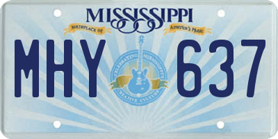 MS license plate MHY637