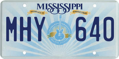 MS license plate MHY640