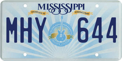 MS license plate MHY644