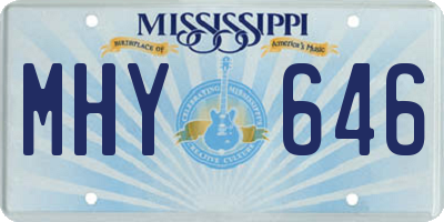 MS license plate MHY646