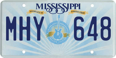 MS license plate MHY648