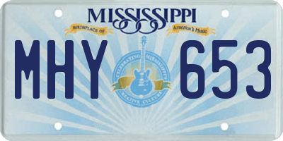 MS license plate MHY653