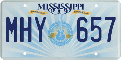 MS license plate MHY657