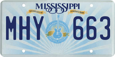 MS license plate MHY663