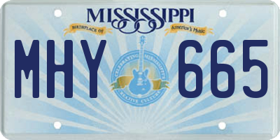 MS license plate MHY665