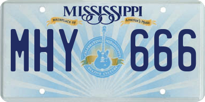 MS license plate MHY666