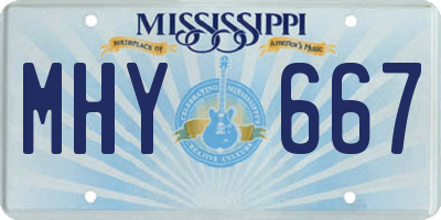 MS license plate MHY667