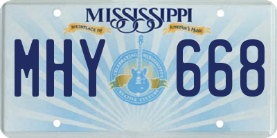 MS license plate MHY668