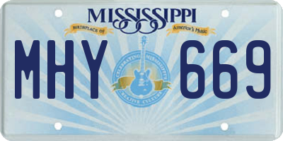 MS license plate MHY669
