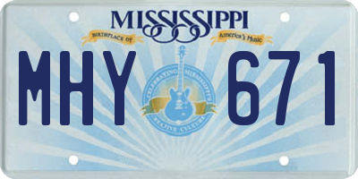 MS license plate MHY671