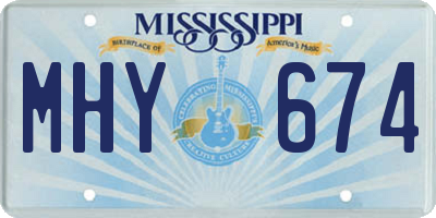 MS license plate MHY674