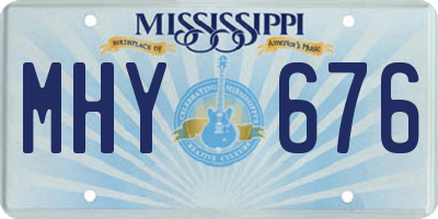 MS license plate MHY676