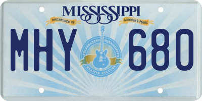 MS license plate MHY680