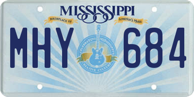 MS license plate MHY684