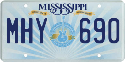 MS license plate MHY690