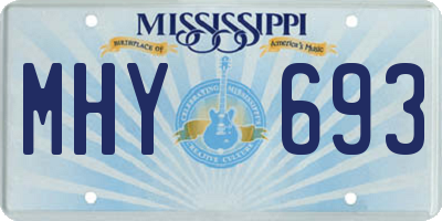 MS license plate MHY693