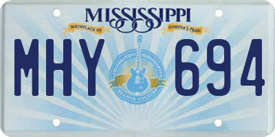 MS license plate MHY694