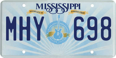 MS license plate MHY698