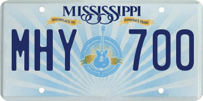 MS license plate MHY700