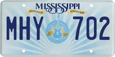 MS license plate MHY702