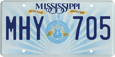 MS license plate MHY705