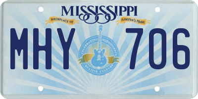 MS license plate MHY706