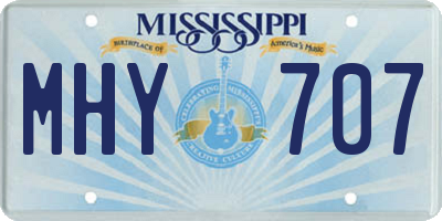 MS license plate MHY707