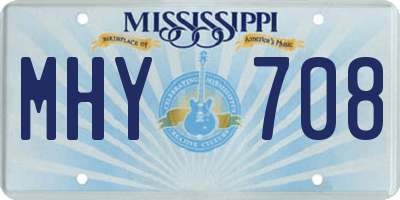 MS license plate MHY708
