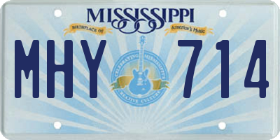 MS license plate MHY714